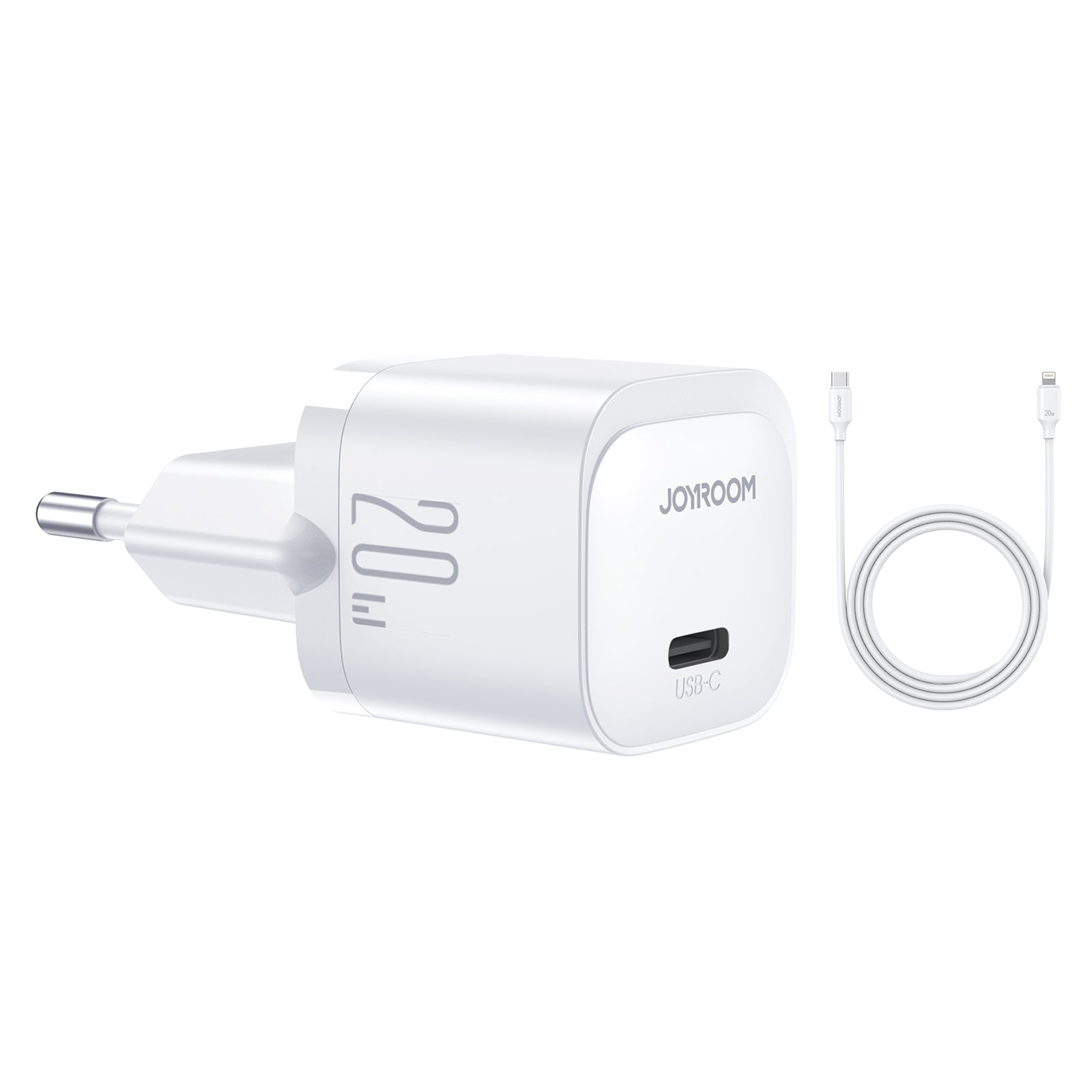 JOYROOM JR-TCF02 Type-C Mini Power Adapter PD 20W Fast Charger with 1m Type-C to Lightning Cable JOYROOM JR-TCF02 Type-C Mini Power Adapter PD 20W Fast Charger with 1m Type-C to Lightning Cable